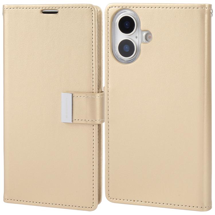 For iPhone 17 GOOSPERY RICH DIARY Crazy Horse Texture Leather Phone Case(Gold)