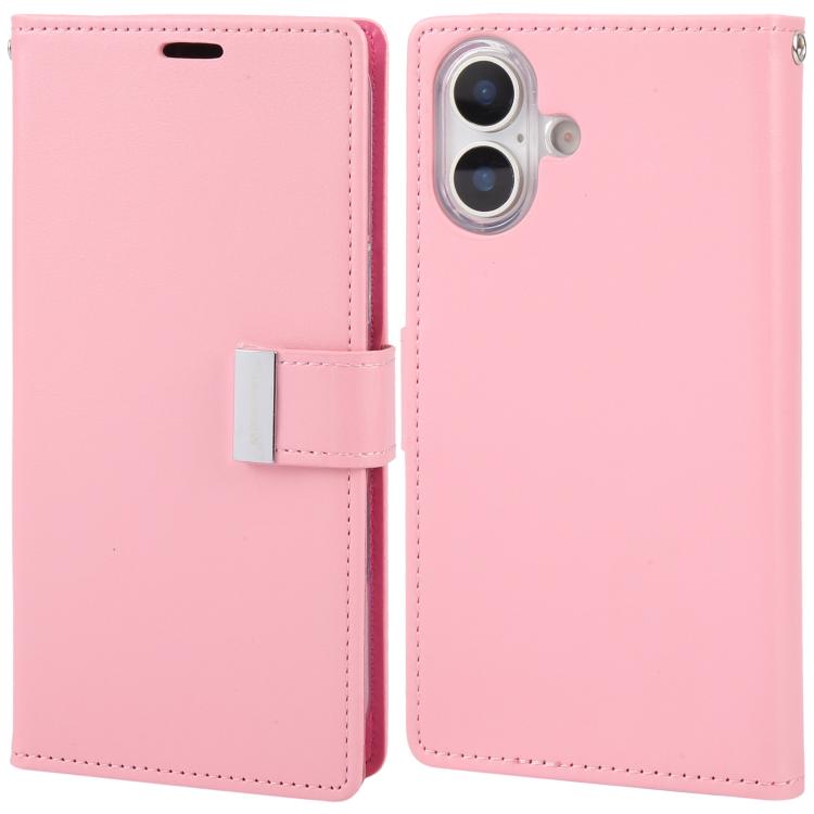 For iPhone 17 GOOSPERY RICH DIARY Crazy Horse Texture Leather Phone Case(Pink)