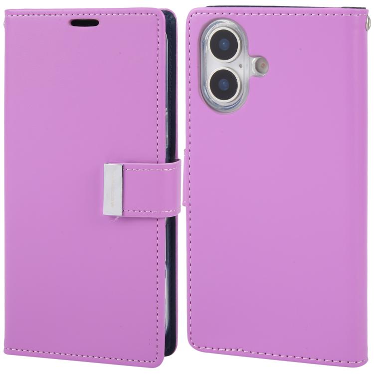 For iPhone 17 GOOSPERY RICH DIARY Crazy Horse Texture Leather Phone Case(Purple)