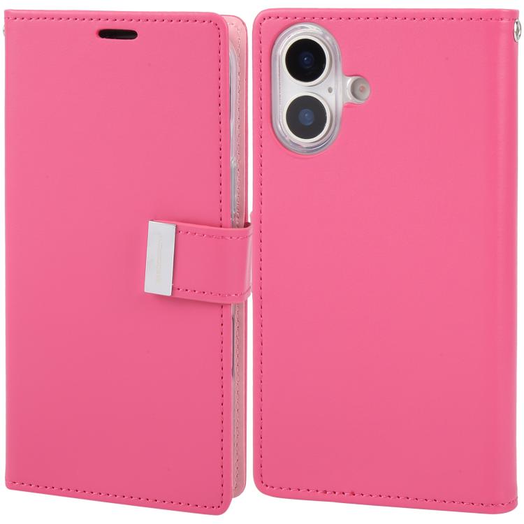 For iPhone 17 GOOSPERY RICH DIARY Crazy Horse Texture Leather Phone Case(Rose Red)