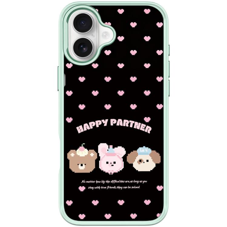 For iPhone 17 Happy Partner Pattern Magnetic Phone Case(Light Green)