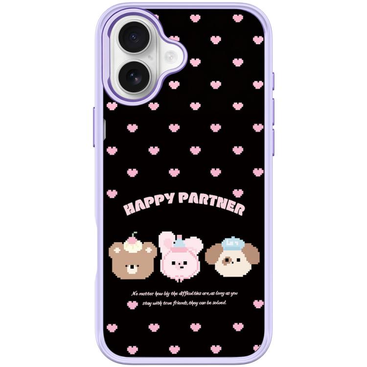 For iPhone 17 Happy Partner Pattern Magnetic Phone Case(Light Purple)