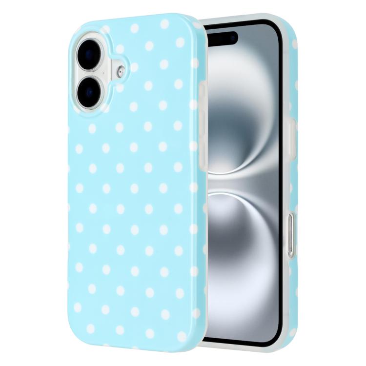 For iPhone 17 IMD Colorful Dots Pattern TPU Full Coverage Phone Case(Blue)