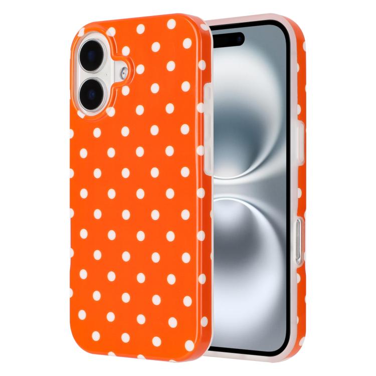 For iPhone 17 IMD Colorful Dots Pattern TPU Full Coverage Phone Case(Orange)