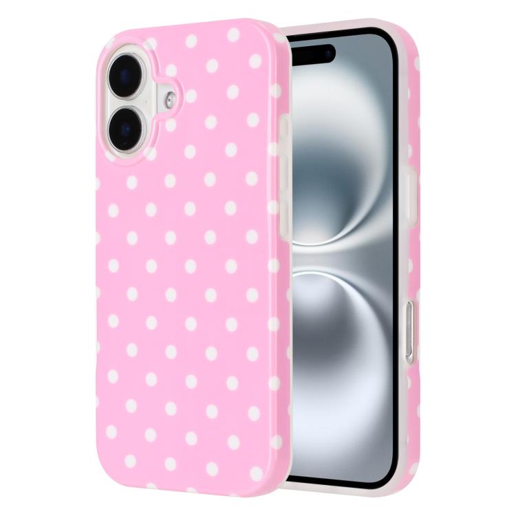For iPhone 17 IMD Colorful Dots Pattern TPU Full Coverage Phone Case(Pink)
