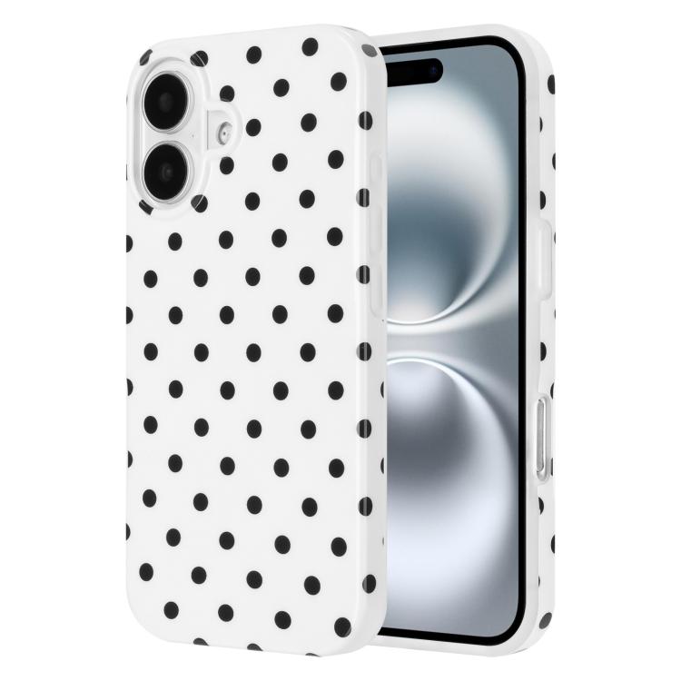 For iPhone 17 IMD Colorful Dots Pattern TPU Full Coverage Phone Case(White)