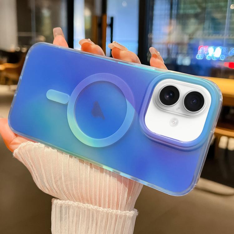 For iPhone 17 Ink Gen2 Gradient MagSafe PC Hybrid TPU Phone Case(Blue)