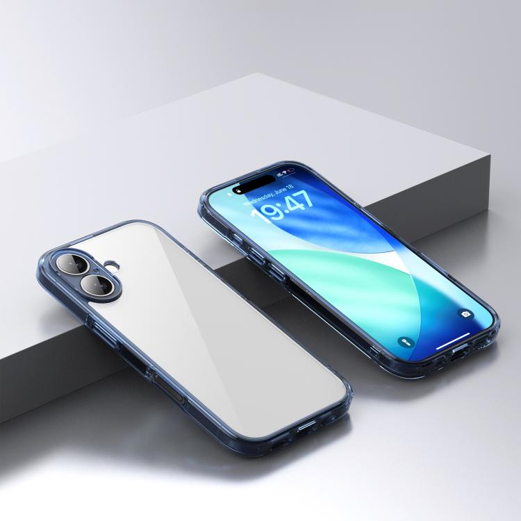 For iPhone 17 iPAKY Aurora Series Shockproof PC + TPU Protective Phone Case(Transparent Blue)