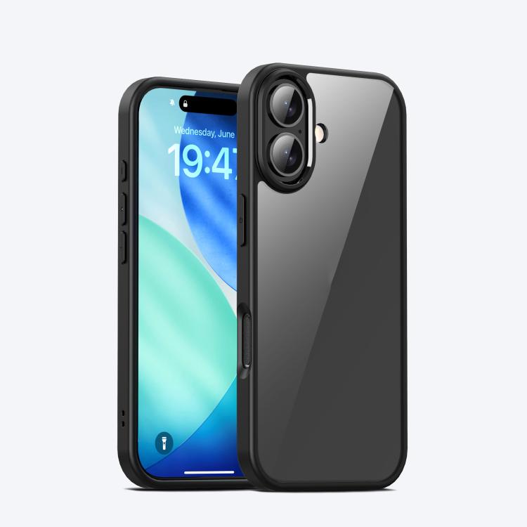 For iPhone 17 iPAKY Bright Color Series Shockproof PC+TPU Phone Case(Black)