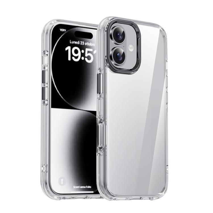 For iPhone 17 iPAKY Mingxing Series Shockproof PC+TPU Phone Case(Transparent + Black)