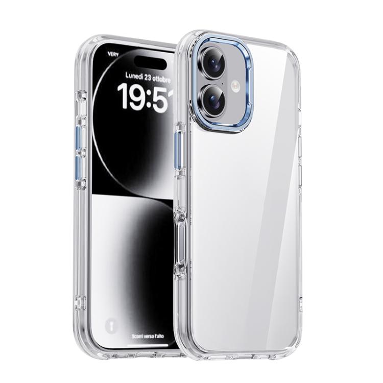 For iPhone 17 iPAKY Mingxing Series Shockproof PC+TPU Phone Case(Transparent + Blue)