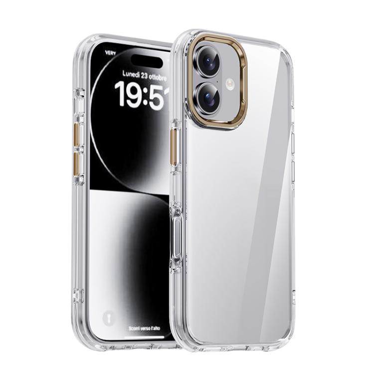 For iPhone 17 iPAKY Mingxing Series Shockproof PC+TPU Phone Case(Transparent + Titanium)