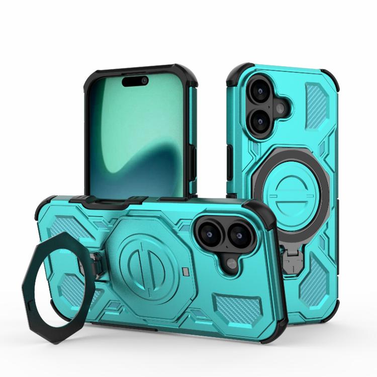 For iPhone 17 J-20 Solid Color MagSafe Magnetic TPU+PC Phone Case(Lake Blue)