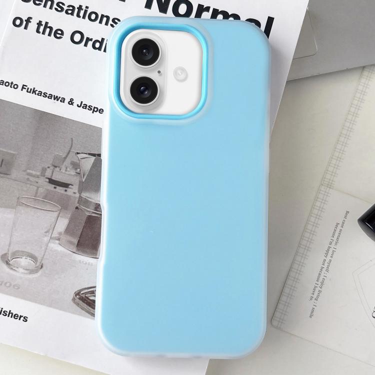 For iPhone 17 Jelly Color Matte Feel PC Hybrid TPU Phone Case(Blue)