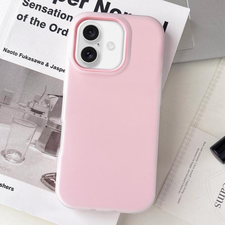 For iPhone 17 Jelly Color Matte Feel PC Hybrid TPU Phone Case(Light Pink)