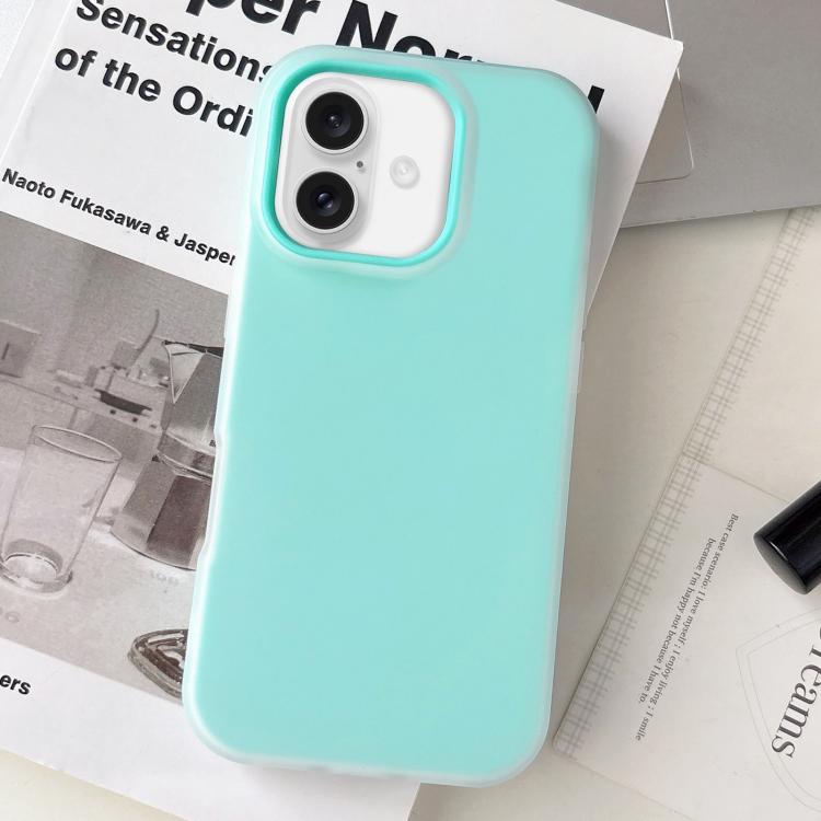 For iPhone 17 Jelly Color Matte Feel PC Hybrid TPU Phone Case(Mint Green)