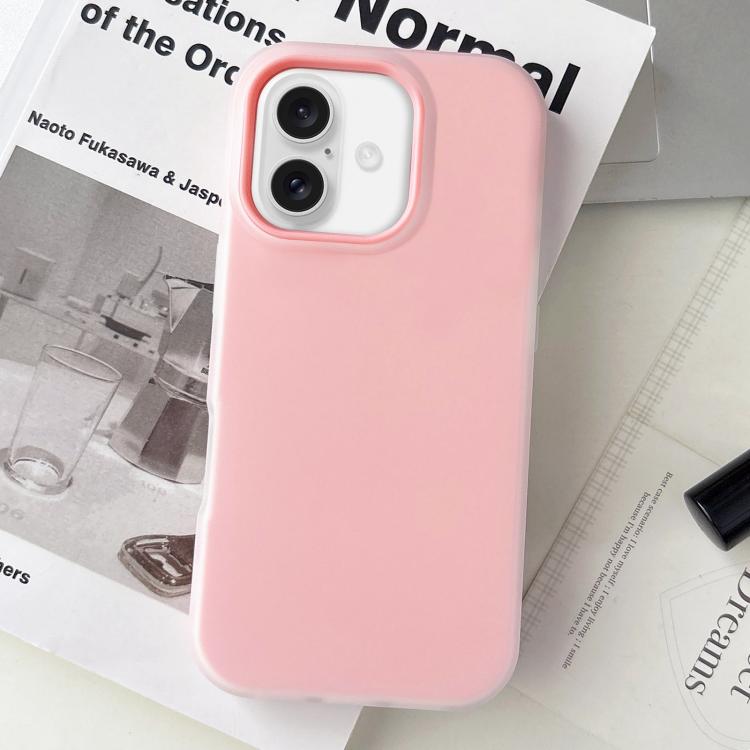 For iPhone 17 Jelly Color Matte Feel PC Hybrid TPU Phone Case(Pink)