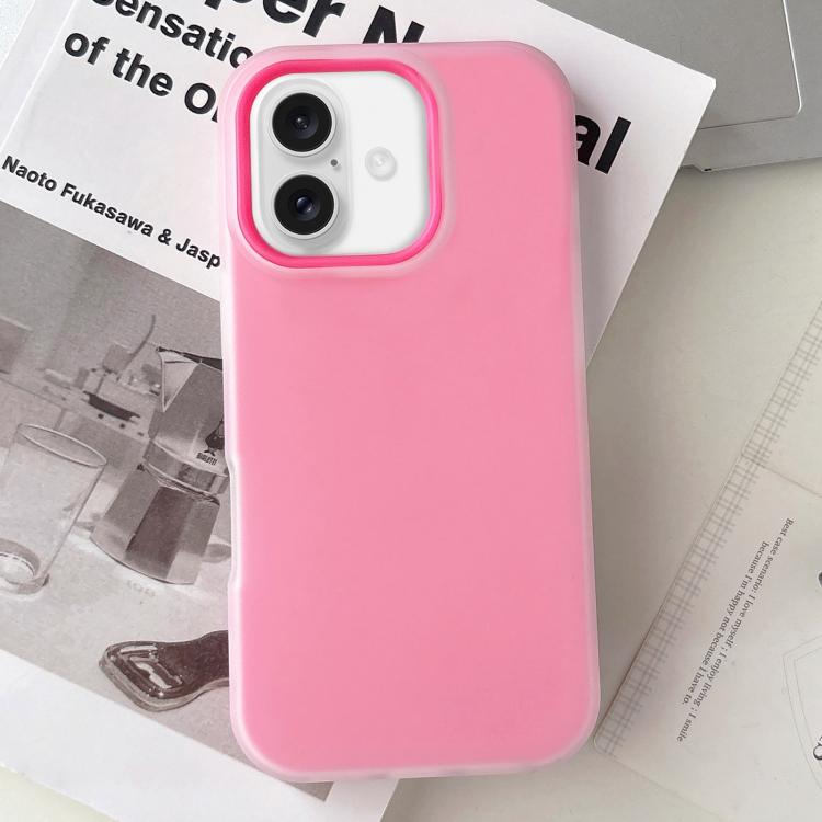 For iPhone 17 Jelly Color Matte Feel PC Hybrid TPU Phone Case(Rose Red)