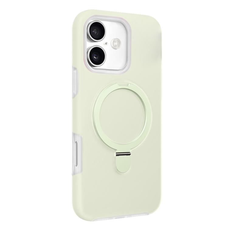 For iPhone 17 Jelly Liquid Silicone MagSafe Holder Phone Case(Beige)