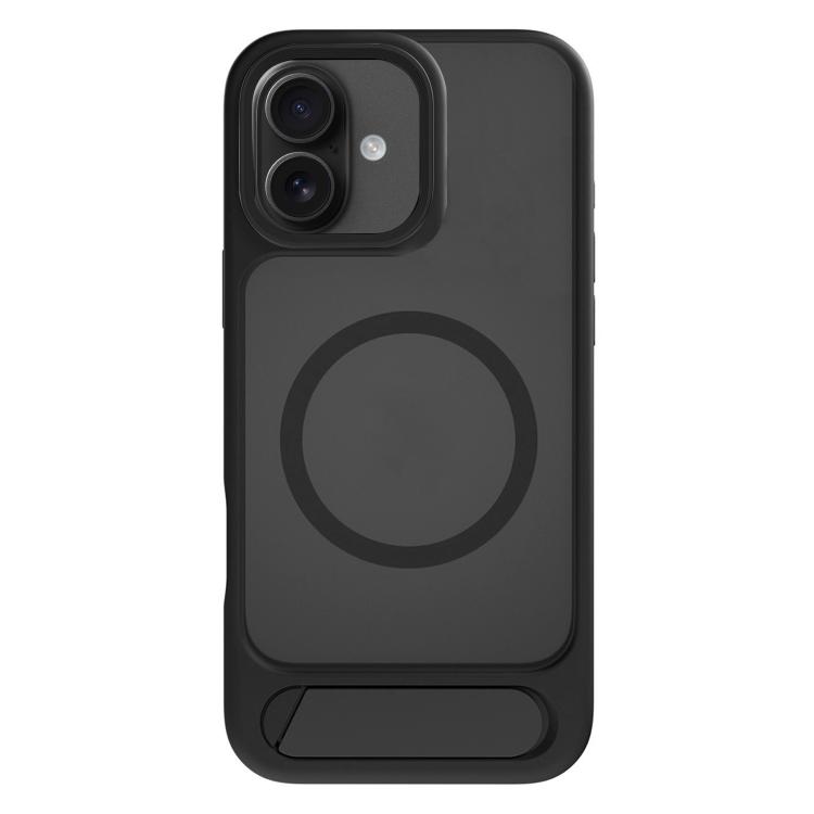 For iPhone 17 Kalebol MagSafe Invisible Tilt Holder PC Hybrid TPU Case(Black)
