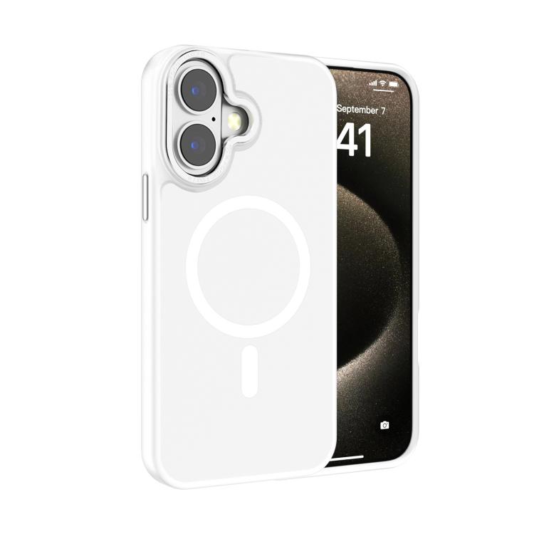 For iPhone 17 Kalebol Metal Lens Frame MagSafe Frosted PC Phone Case(Frosted White)