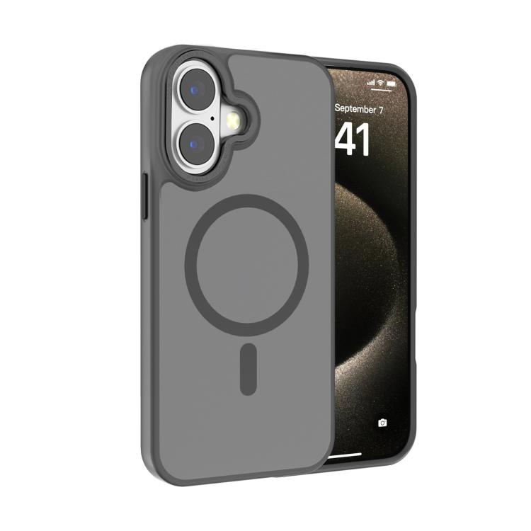 For iPhone 17 Kalebol Metal Lens Frame MagSafe Frosted PC Phone Case(Grey)
