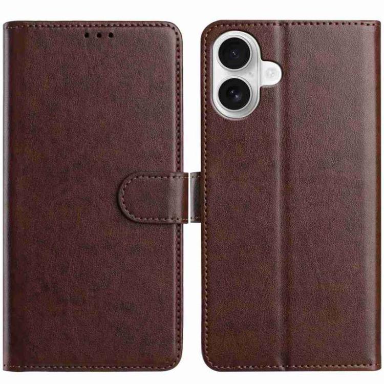 For iPhone 17 Lambskin 8-card Slot Leather Phone Case(Brown)