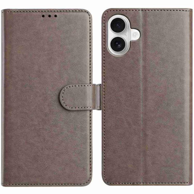 For iPhone 17 Lambskin 8-card Slot Leather Phone Case(Grey)