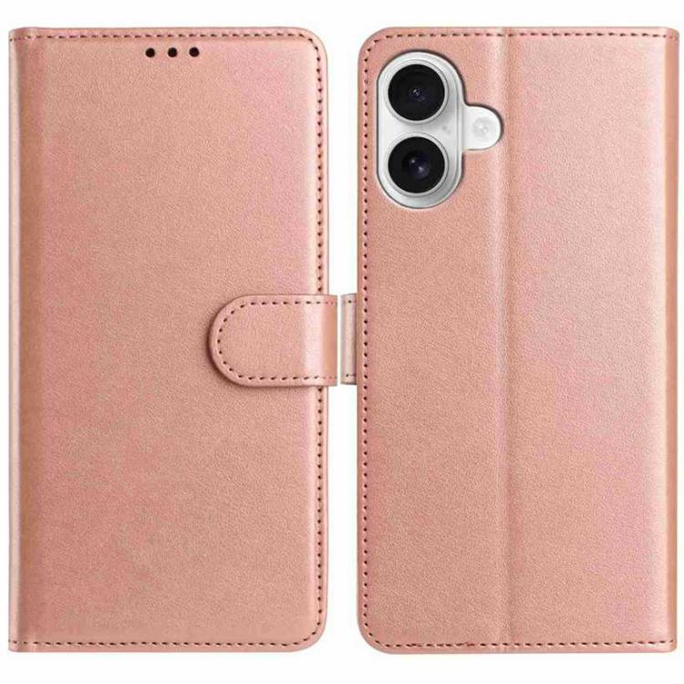For iPhone 17 Lambskin 8-card Slot Leather Phone Case(Rose Gold)