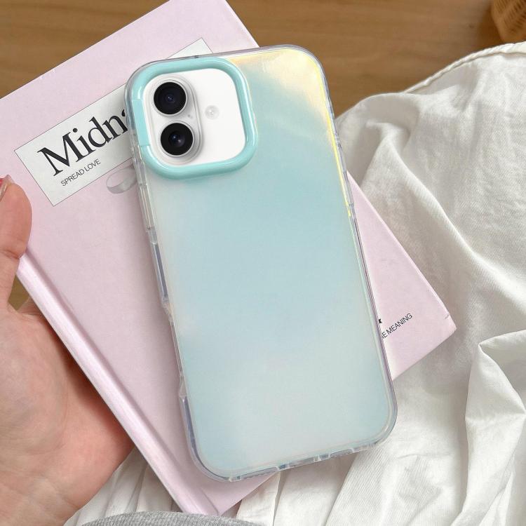 For iPhone 17 Large Camera Frame Vibrant Jelly Color TPU + IMD Phone Case(Blue)