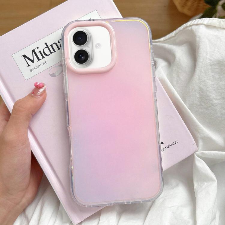 For iPhone 17 Large Camera Frame Vibrant Jelly Color TPU + IMD Phone Case(Pink)