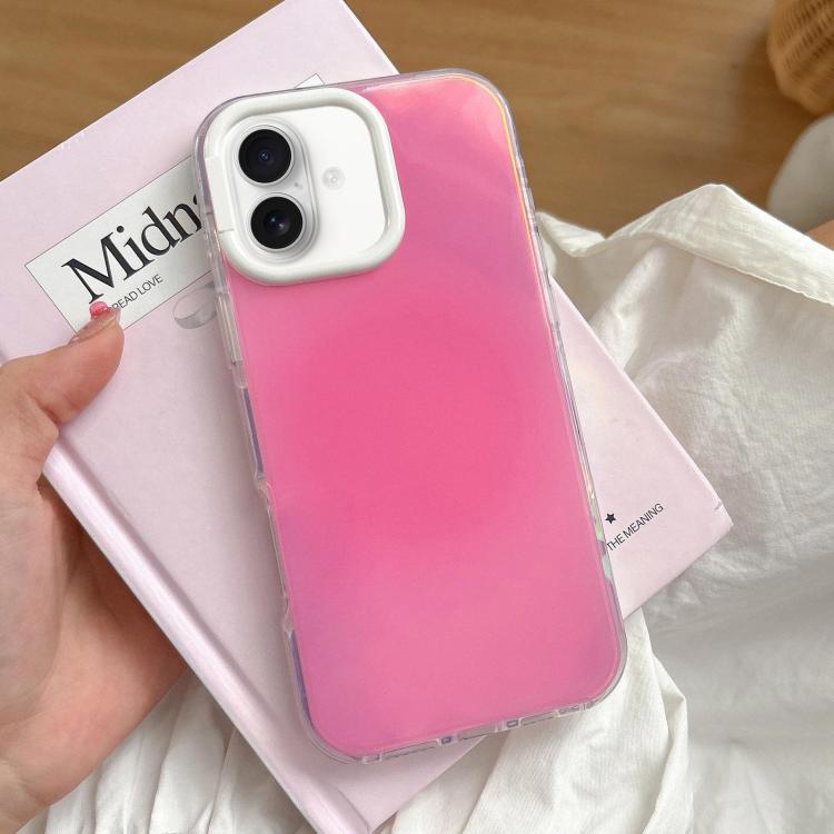 For iPhone 17 Large Camera Frame Vibrant Jelly Color TPU + IMD Phone Case(Rose Red)