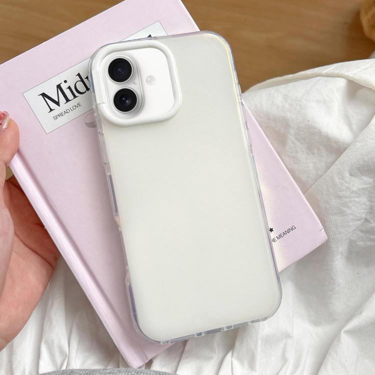 For iPhone 17 Large Camera Frame Vibrant Jelly Color TPU + IMD Phone Case(White)