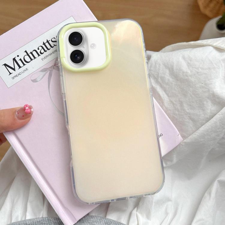 For iPhone 17 Large Camera Frame Vibrant Jelly Color TPU + IMD Phone Case(Yellow)