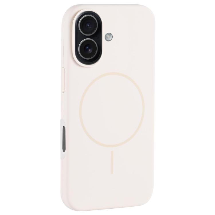 For iPhone 17 Large Hole Camera MagSafe Liquid Silicone Full Coverage Phone Case(Antique White)