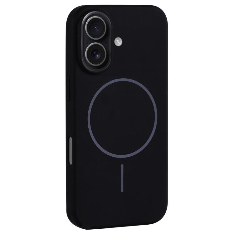 For iPhone 17 Large Hole Camera MagSafe Liquid Silicone Full Coverage Phone Case(Black)