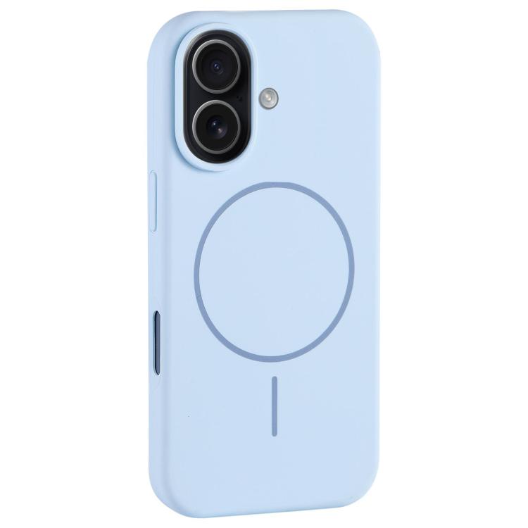 For iPhone 17 Large Hole Camera MagSafe Liquid Silicone Full Coverage Phone Case(Blue)