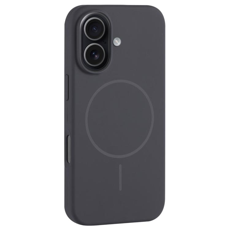 For iPhone 17 Large Hole Camera MagSafe Liquid Silicone Full Coverage Phone Case(Carbon Gray Black)