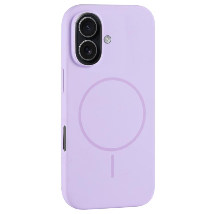 For iPhone 17 Large Hole Camera MagSafe Liquid Silicone Full Coverage Phone Case(Purple)