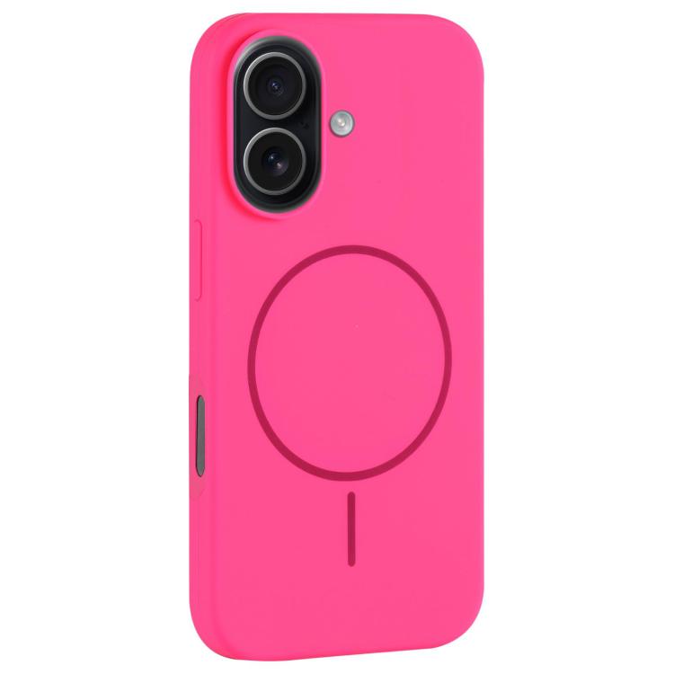 For iPhone 17 Large Hole Camera MagSafe Liquid Silicone Full Coverage Phone Case(Rose Red)