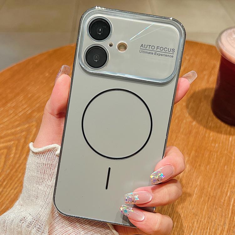 For iPhone 17 Laser Large Hole Camera Frame Fine Ring Magsafe Phone Case(Titanium Gray)