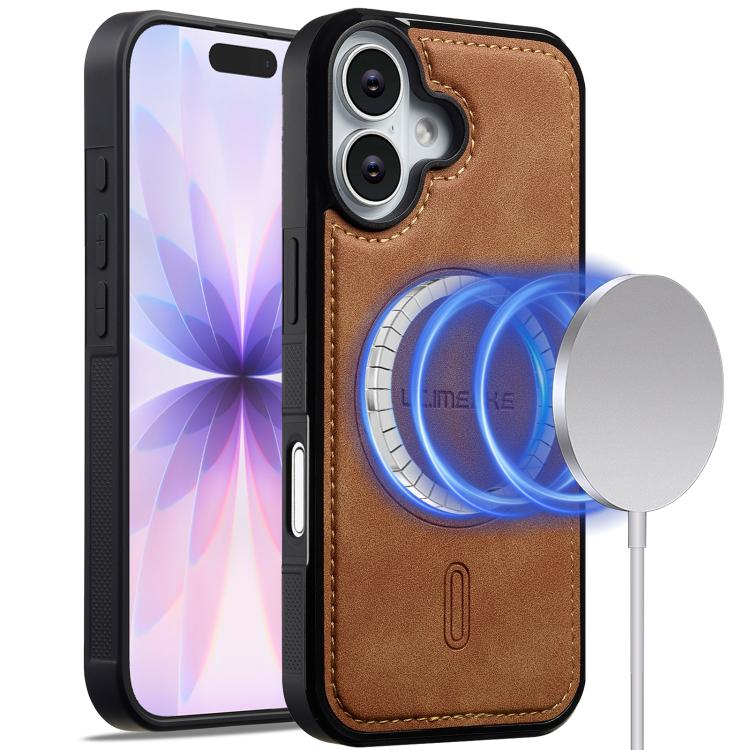 For iPhone 17 LC.IMEEKE L6 Series MagSafe Magnetic Phone Case(Brown)