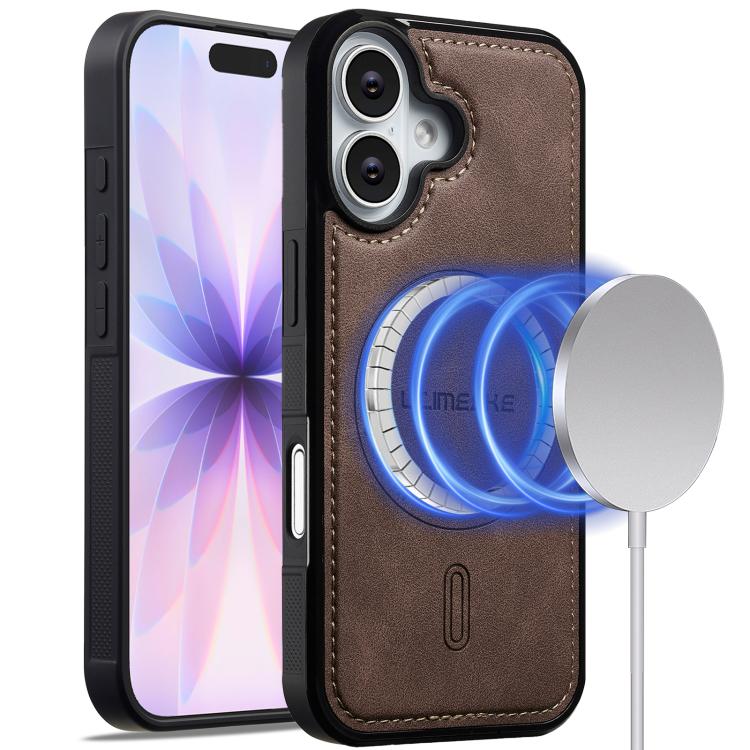For iPhone 17 LC.IMEEKE L6 Series MagSafe Magnetic Phone Case(Coffee)