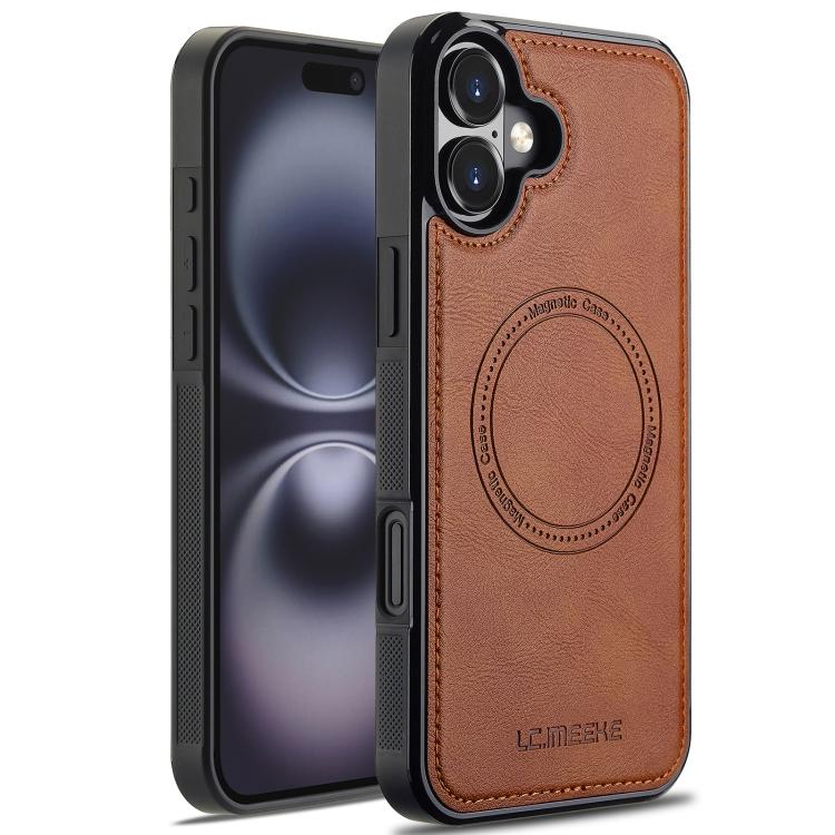 For iPhone 17 LC.IMEEKE Magsafe Phone Case(Brown)