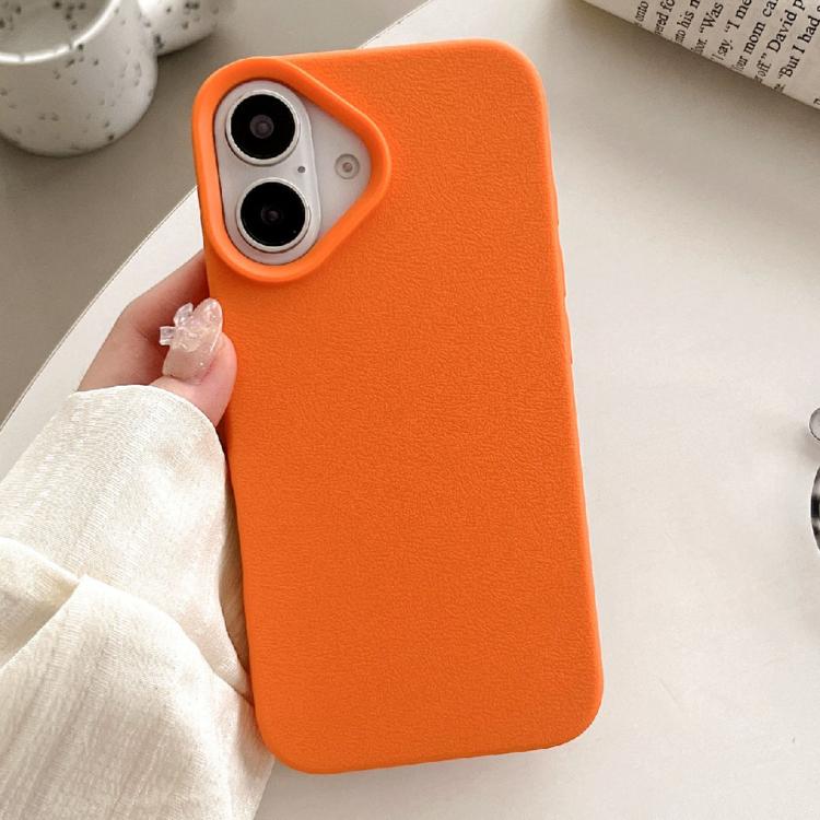 For iPhone 17 Leather Texture TPU Full Coverage Phone Case(Orange)