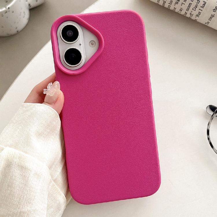 For iPhone 17 Leather Texture TPU Full Coverage Phone Case(Rose Red)