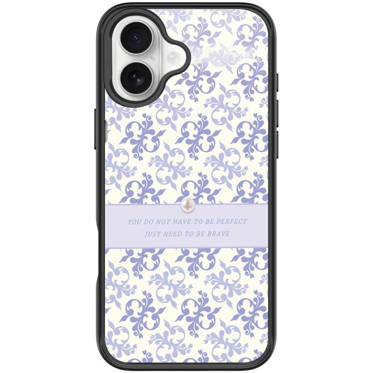 For iPhone 17 Light Purple Flower Pattern Magnetic Phone Case(Black)