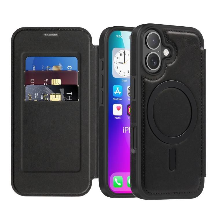 For iPhone 17 Linton MagSafe Leather Phone Case(Black)