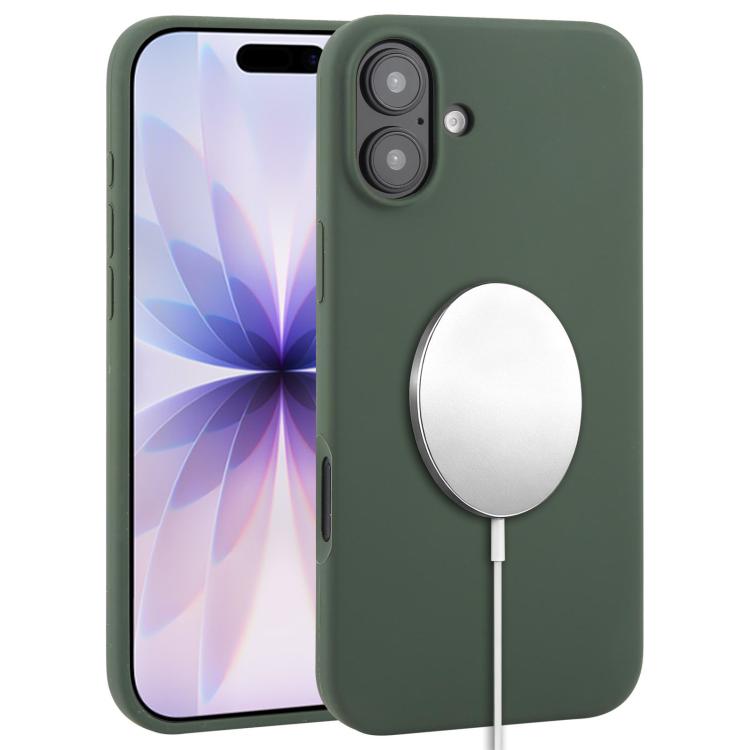 For iPhone 17 Liquid Silicone Full Coverage MagSafe Phone Case(Deep Green)