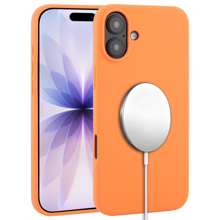 For iPhone 17 Liquid Silicone Full Coverage MagSafe Phone Case(Orange)
